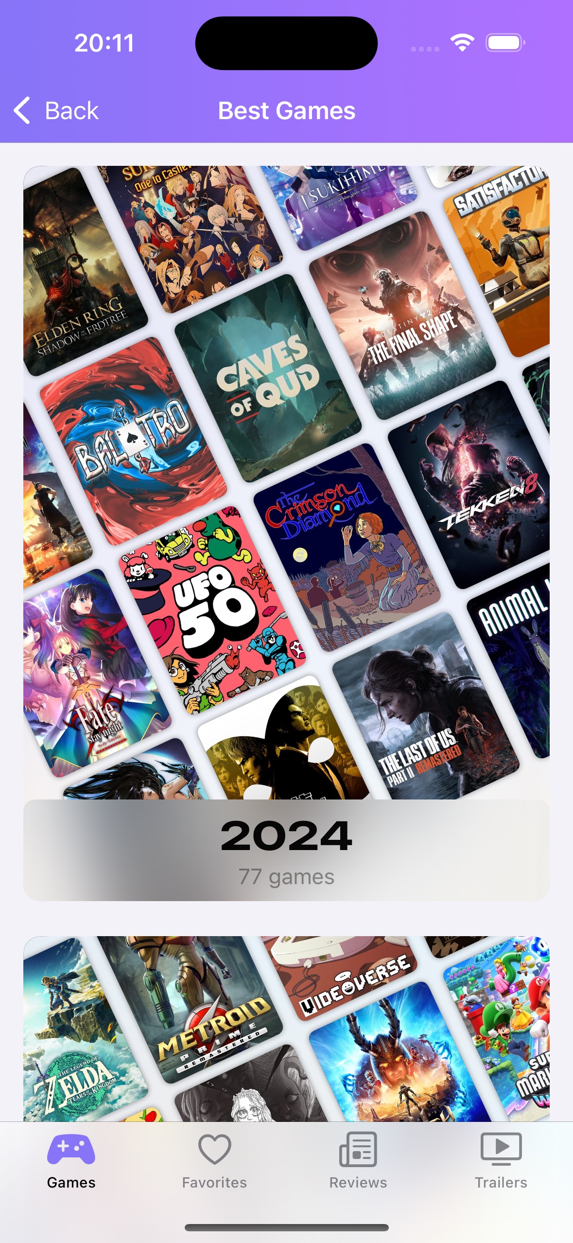 GamingBuddy Best Games list featuring top-rated games since 2016 based on OpenCritic scores